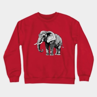 Tribal Elephant Art Wildlife Endangered African Asian Indian Crewneck Sweatshirt